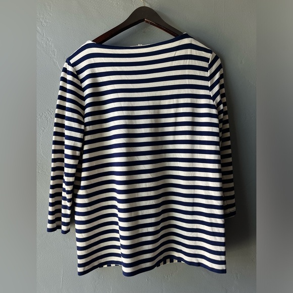 Madewell Navy Striped Top ~ Size L - Picture 6 of 9
